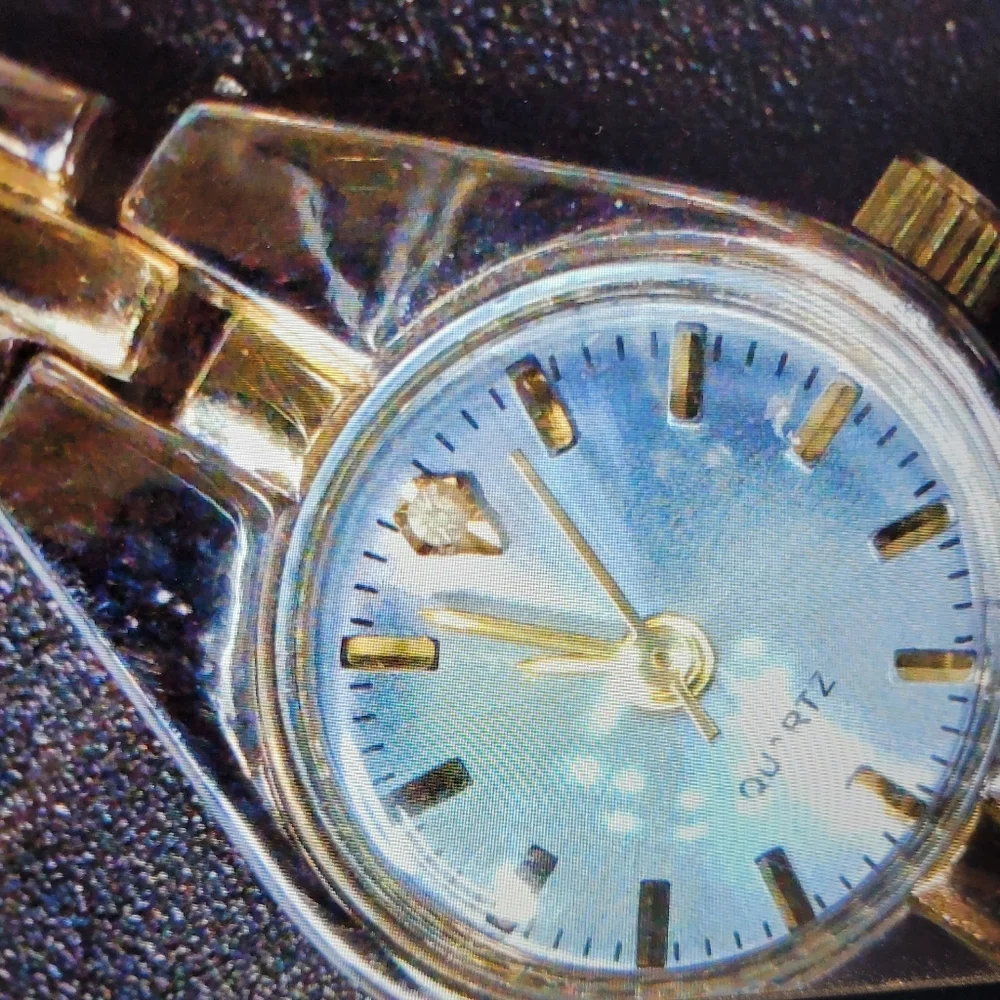 Y2K Two-tone Contoured Oval Face Bracelet Watch